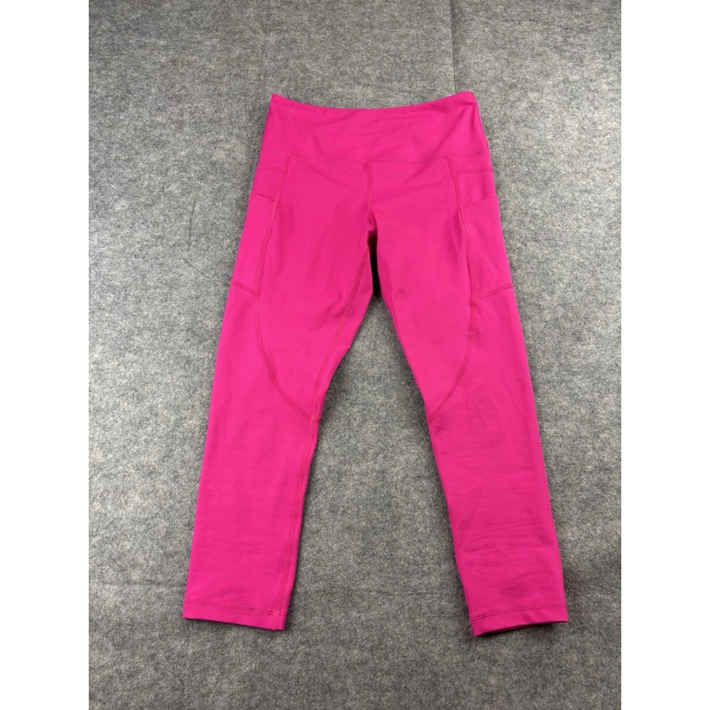 Zyia Active Women's 4 Pocket Light and Tight Capri Leggings Hot Pink Yoga Gym
